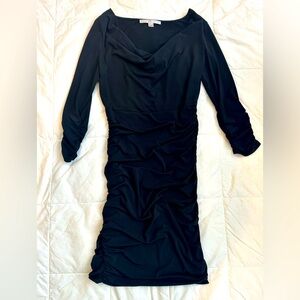 Boston Proper Black Ruched Jersey Dress Size 6